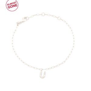 KENDRA SCOTT Silver Silver Crystal Letter U Bracelet